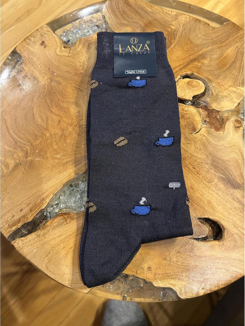 Lanza  Socks with Coffee Cup Pattern